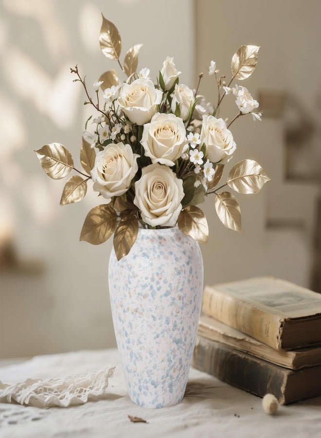 CANCLEAR Ceramic Rustic Vase for Home Decor, 6" Tall Dusty-Blue Farmhouse Vase for Living Room, Entryway, Kitchen, Shelf, Table Centerpiece - Image 5